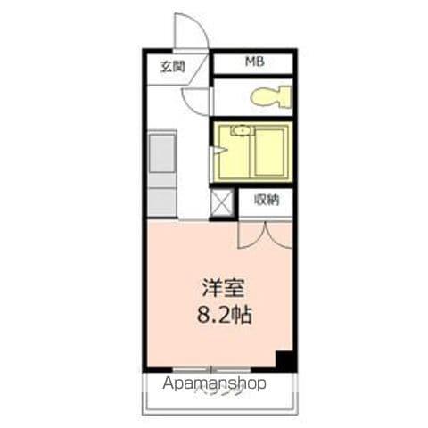 グローリアス城Ⅱ(1K/3階)の間取り写真