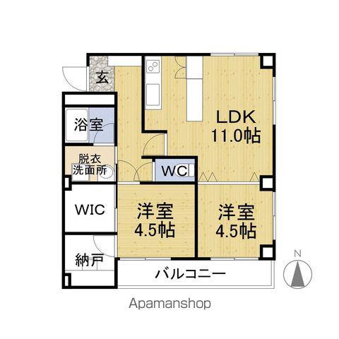 ベルベール松本(2LDK/2階)の間取り写真