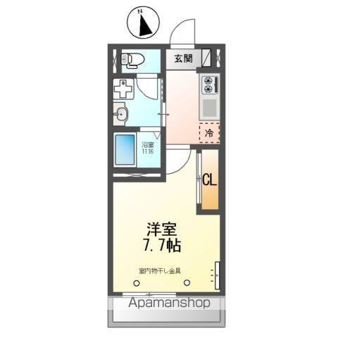 OCEANCOASTTSUDANUMAオーシャンコーストツダヌ(1K/3階)の間取り写真