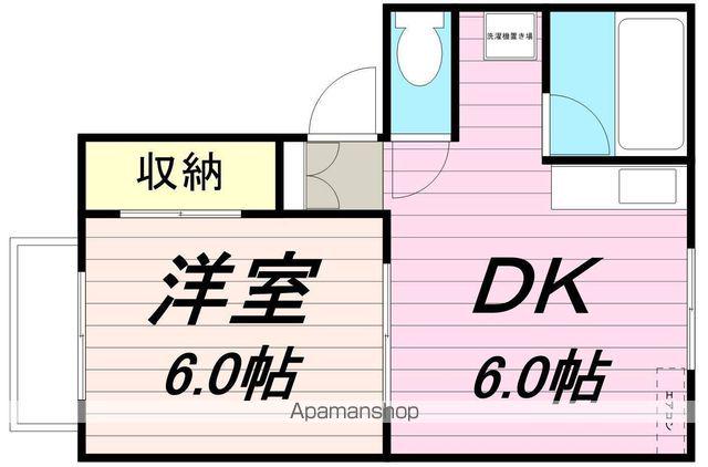 シュガーハイツ(1DK/2階)の間取り写真