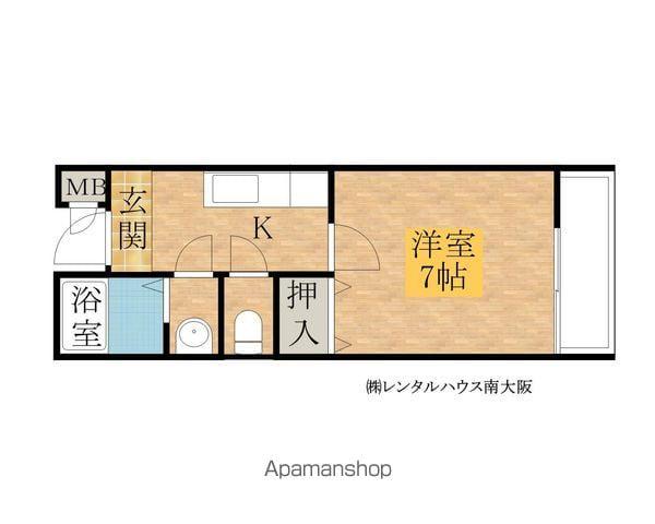 フローラルセゾン 春木(1K/1階)の間取り写真