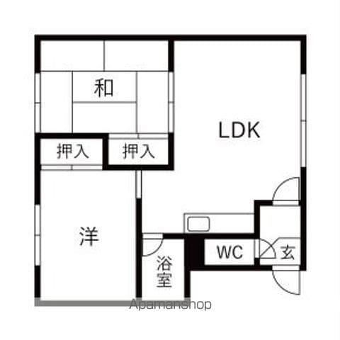 熊谷ハイム(2LDK/2階)の間取り写真