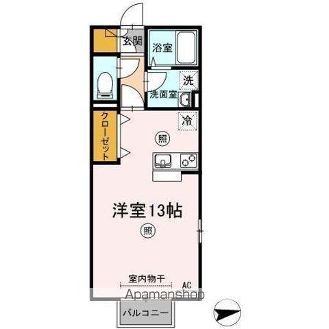 パラディー森塚(1K/1階)の間取り写真