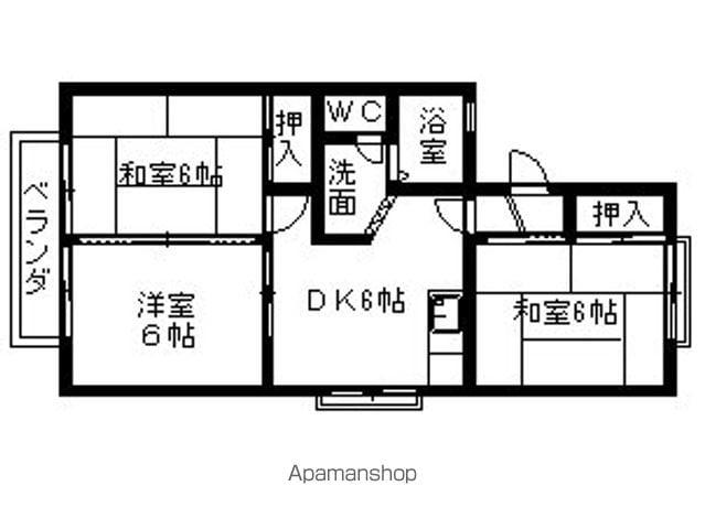 サンヒルズSS A棟(3LDK/2階)の間取り写真