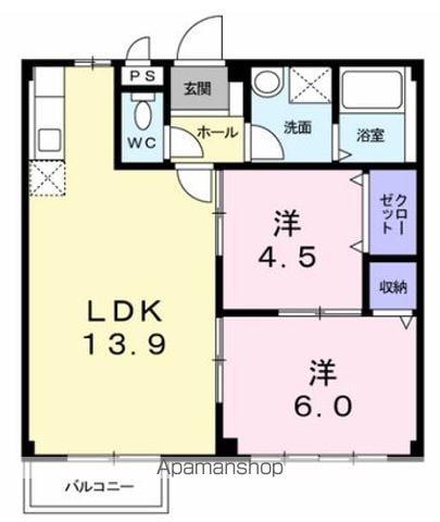 プレジデントハイツ近藤(2LDK/2階)の間取り写真