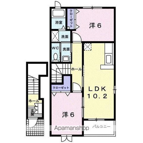 ヴィラージュⅣ(2LDK/2階)の間取り写真