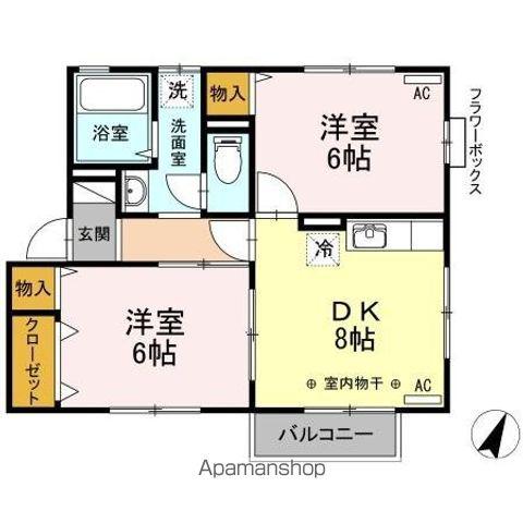 フォレスト・ガーデン(2DK/2階)の間取り写真