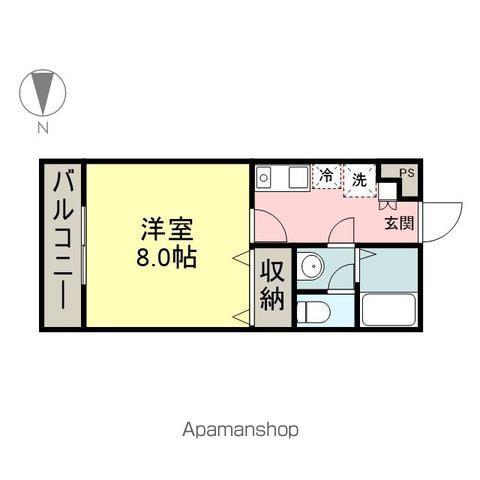 アウローラ(1K/1階)の間取り写真