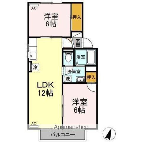 マスカレード(2LDK/2階)の間取り写真