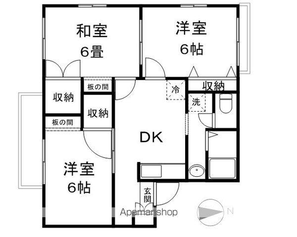 タウニイトミタケ(3DK/2階)の間取り写真