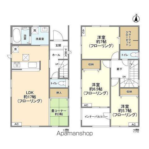 総武本線 四街道駅 徒歩20分 2階建 築4年(3LDK)の間取り写真