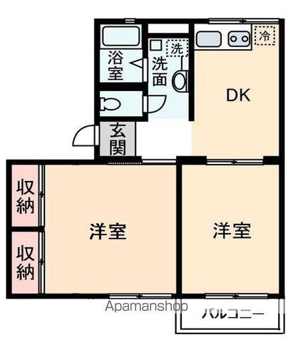 シティハイム蔵屋敷(2DK/2階)の間取り写真