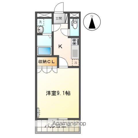 メゾン サンフィット(1K/1階)の間取り写真