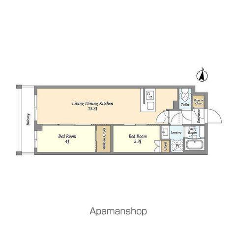 アジールコート練馬中村橋(2LDK/2階)の間取り写真