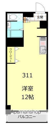 東和緑野ダイヤモンドマンション(ワンルーム/3階)の間取り写真