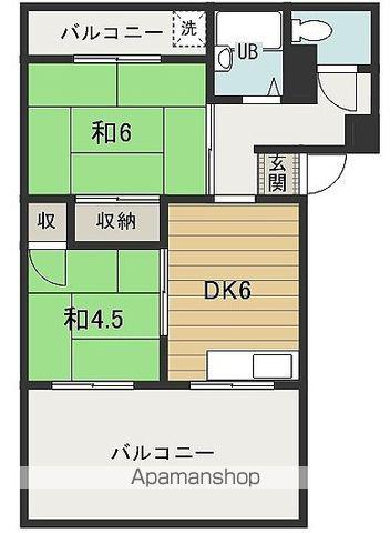 北尾マンション(2DK/2階)の間取り写真