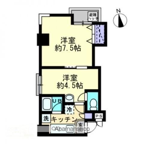 シティホワイト(2K/4階)の間取り写真