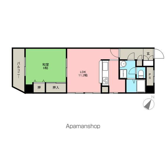 グリーンパーク小松島(1LDK/7階)の間取り写真