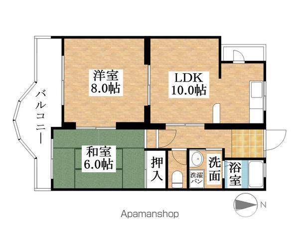 グレイスのむら(2LDK/4階)の間取り写真