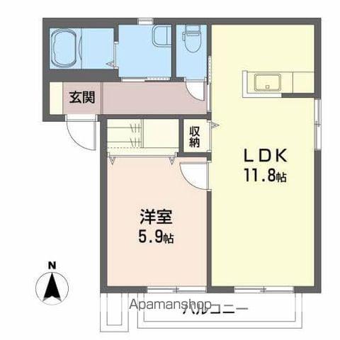 ポカラMA(1LDK/2階)の間取り写真