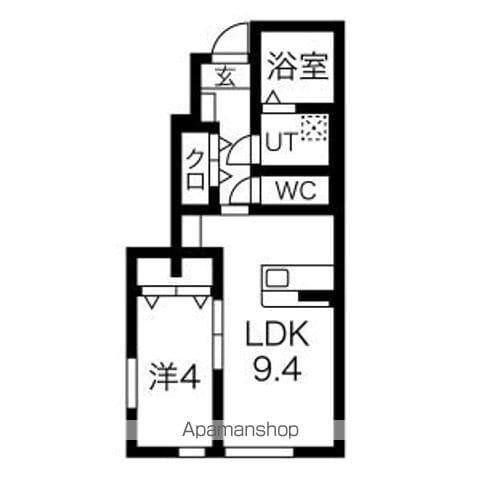 フルールポミエ A(1LDK/1階)の間取り写真