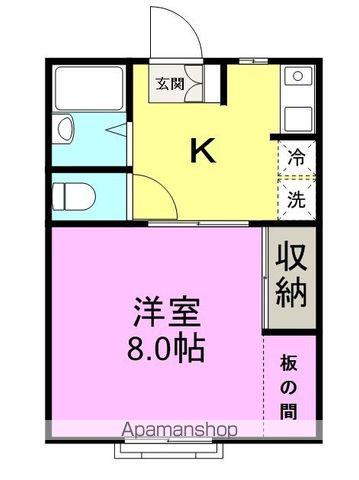 連坊リトル・ヒルズ(1K/1階)の間取り写真