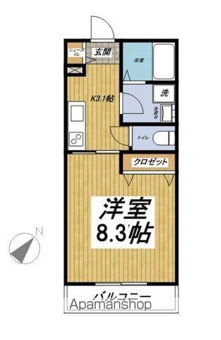 CELESTE氷川台(1K/3階)の間取り写真