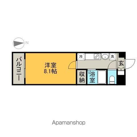 ルラシオン阿由知通(1K/6階)の間取り写真