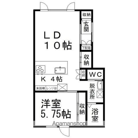 ステラときわ(1LDK/2階)の間取り写真