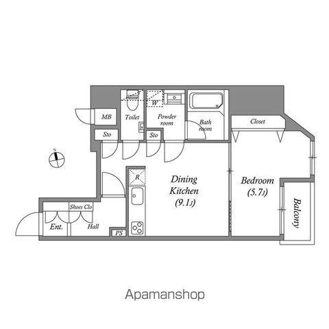 GRAN PASEO本郷三丁目(1LDK/8階)の間取り写真
