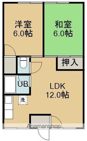 みやびアパート八幡(2LDK/2階)の間取り写真