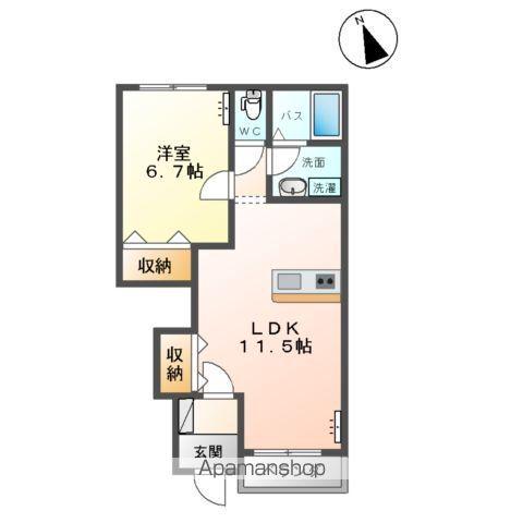 オリエンタルコート・K(1LDK/1階)の間取り写真