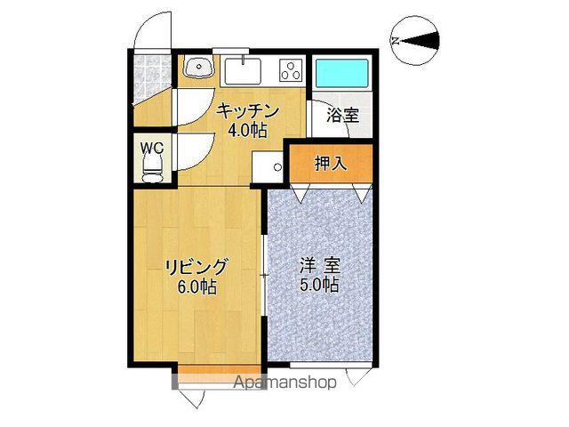 アディ10(1LDK/1階)の間取り写真
