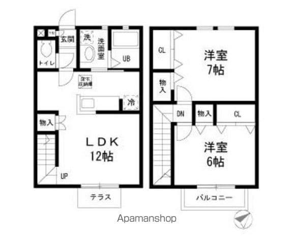 ＶＩＬＬＡＧＥ　ＬＵＮＡ(2LDK)の間取り写真