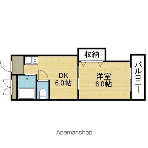 ヴィーブルアサダ(1DK/4階)の間取り写真