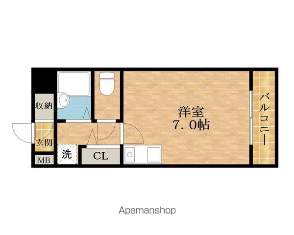 プランドールマサキ(ワンルーム/4階)の間取り写真