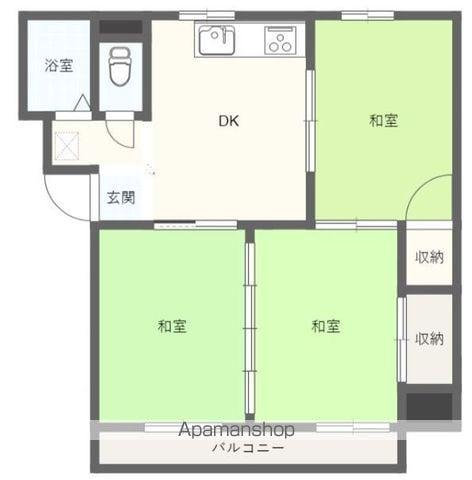 コーポ佐藤(3DK/2階)の間取り写真