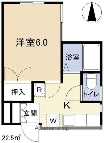 ハイツ萌(1K/2階)の間取り写真
