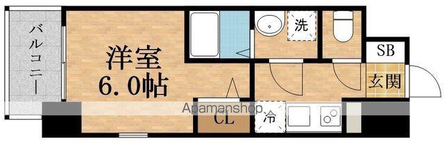 ESLEADSHIN-OSAKA THE・PUREMIAウエスト(1K/15階)の間取り写真