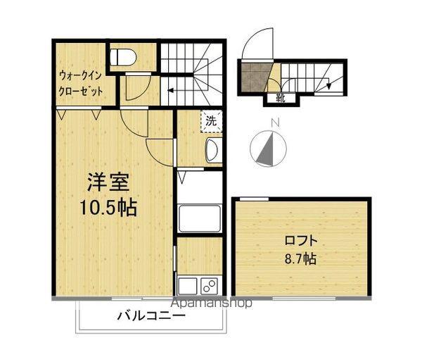 エスポワールK(1K/2階)の間取り写真