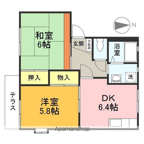 フレグランス美杉台A・B(2DK/1階)の間取り写真