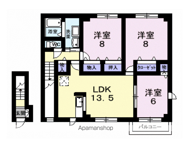 ビヨンド・T(3LDK/2階)の間取り写真