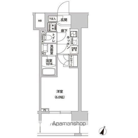 ラクラス幡ヶ谷(1K/7階)の間取り写真