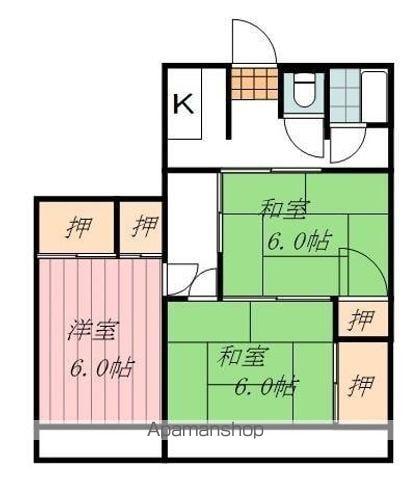 脇田アパート(3K/3階)の間取り写真
