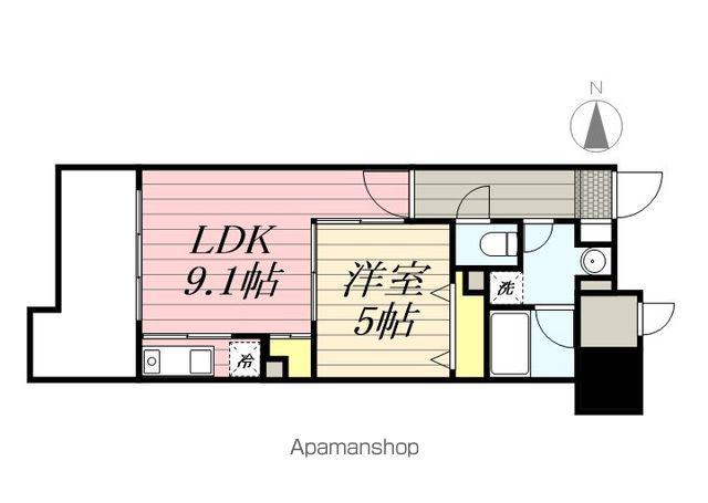 キルンズ博多駅南(1DK/12階)の間取り写真