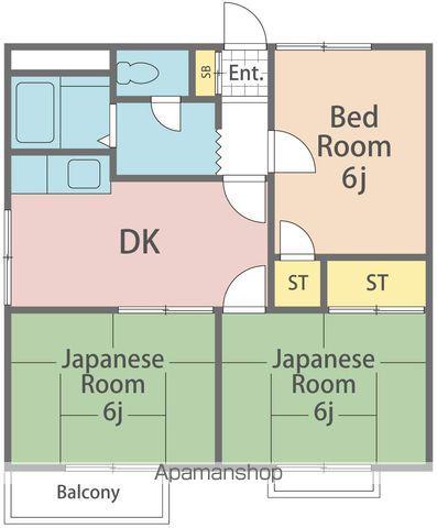 諏訪山ハイツ(3DK/2階)の間取り写真