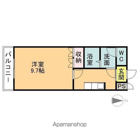 シャトー友喜Ⅱ(1K/2階)の間取り写真