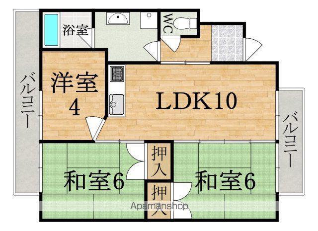 第2サンコウハイツ(3LDK/3階)の間取り写真