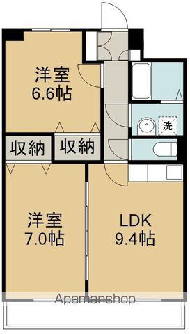 パインイーストⅠ(2LDK/4階)の間取り写真