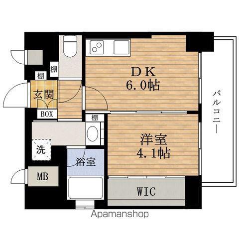 ESTEMCOURT難波Ⅵエント(1DK/14階)の間取り写真